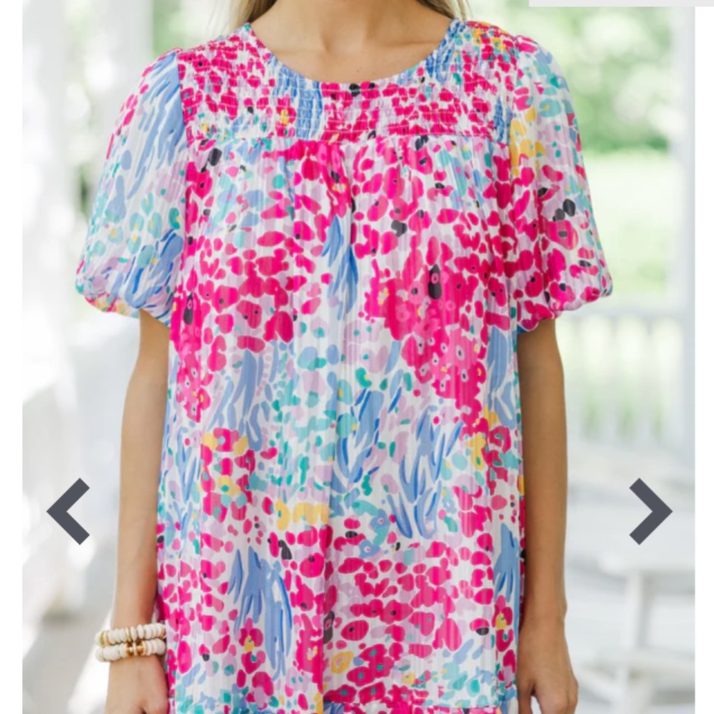 Umgee Colorful Smocked Top Bollon ‎ Sleeve Size XL